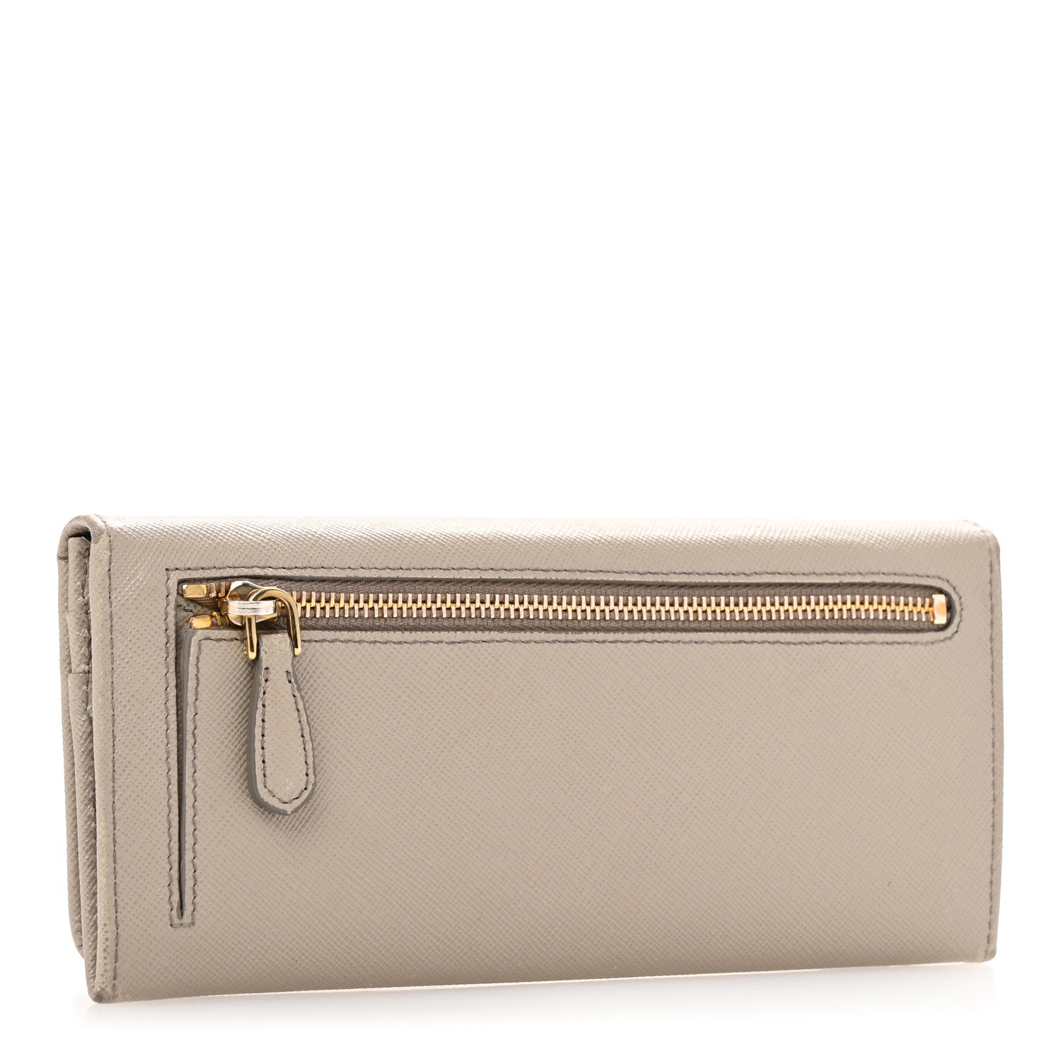 Prada Saffiano Metal Continental Flap Wallet Pomice 3 of 12