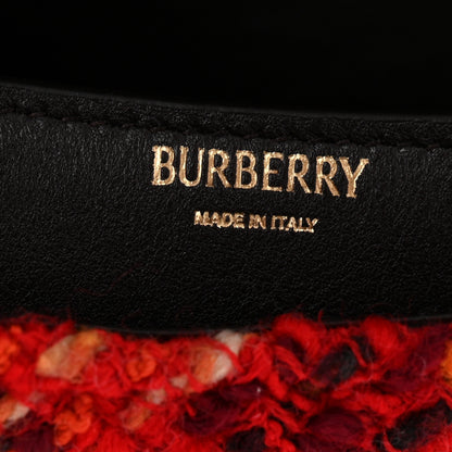 Burberry Tweed Check Medium Rocking Horse Crossbody Red Black 6 of 9