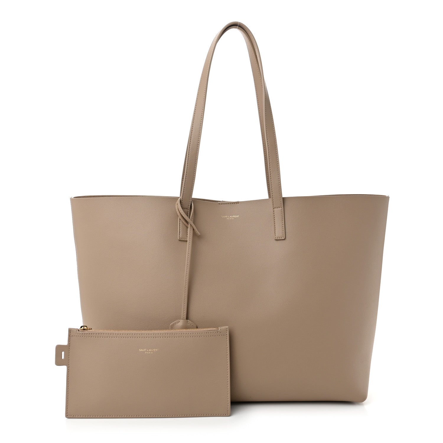 Saint Laurent Calfskin Large Shopping Tote Dark Beige 3 of 12