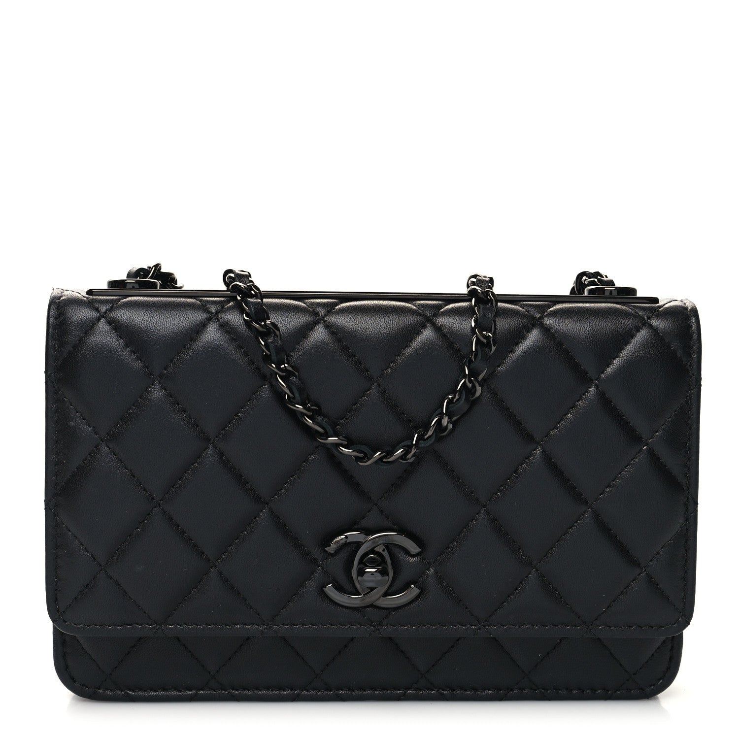 Chanel Lambskin Quilted Trendy CC Wallet On Chain WOC So Black 1 of 11