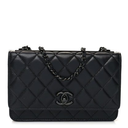 Chanel Lambskin Quilted Trendy CC Wallet On Chain WOC So Black 1 of 11
