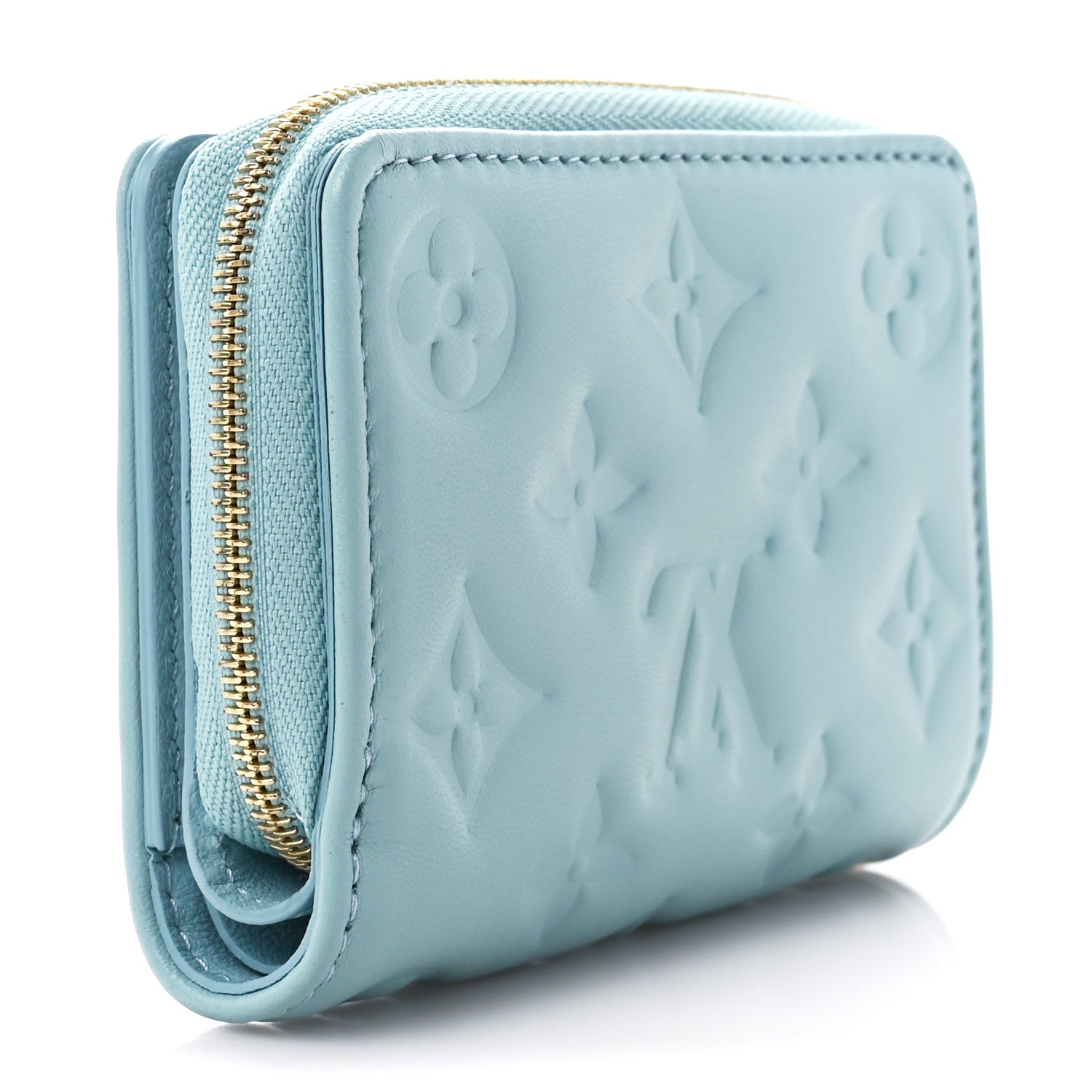 Louis Vuitton Lambskin Embossed Monogram Lou Coussin Wallet Azur 3 of 11