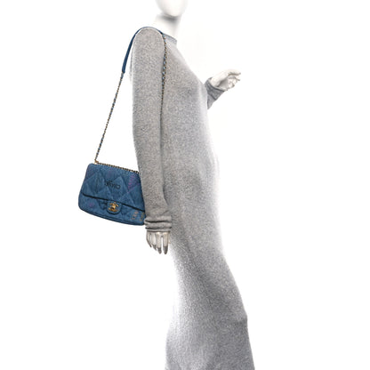 Chanel Denim Quilted Denim Large Mood Flap Blue Multicolor 2 of 11