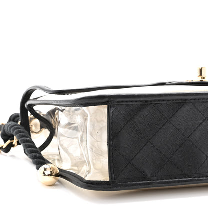 Chanel Lambskin PVC Sand By The Sea Flap With Pearl Strap Black 9 of 10