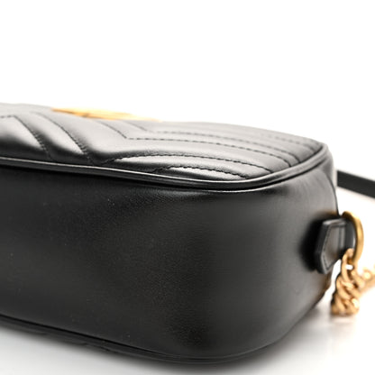 Gucci Calfskin Matelasse Small GG Marmont Chain Shoulder Bag Black 10 of 10