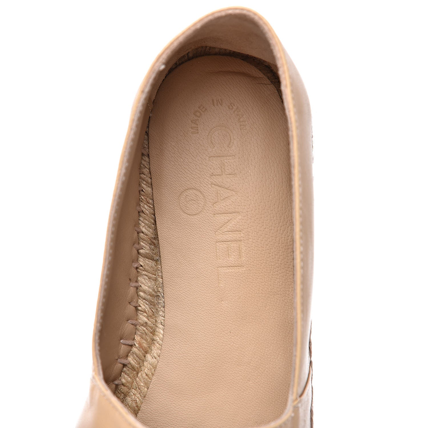 Chanel Lambskin CC Espadrilles 38 Beige Black 6 of 10