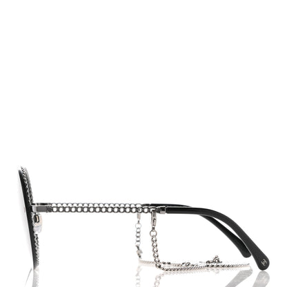 Chanel Round Chain Sunglasses 4245 Black 3 of 7