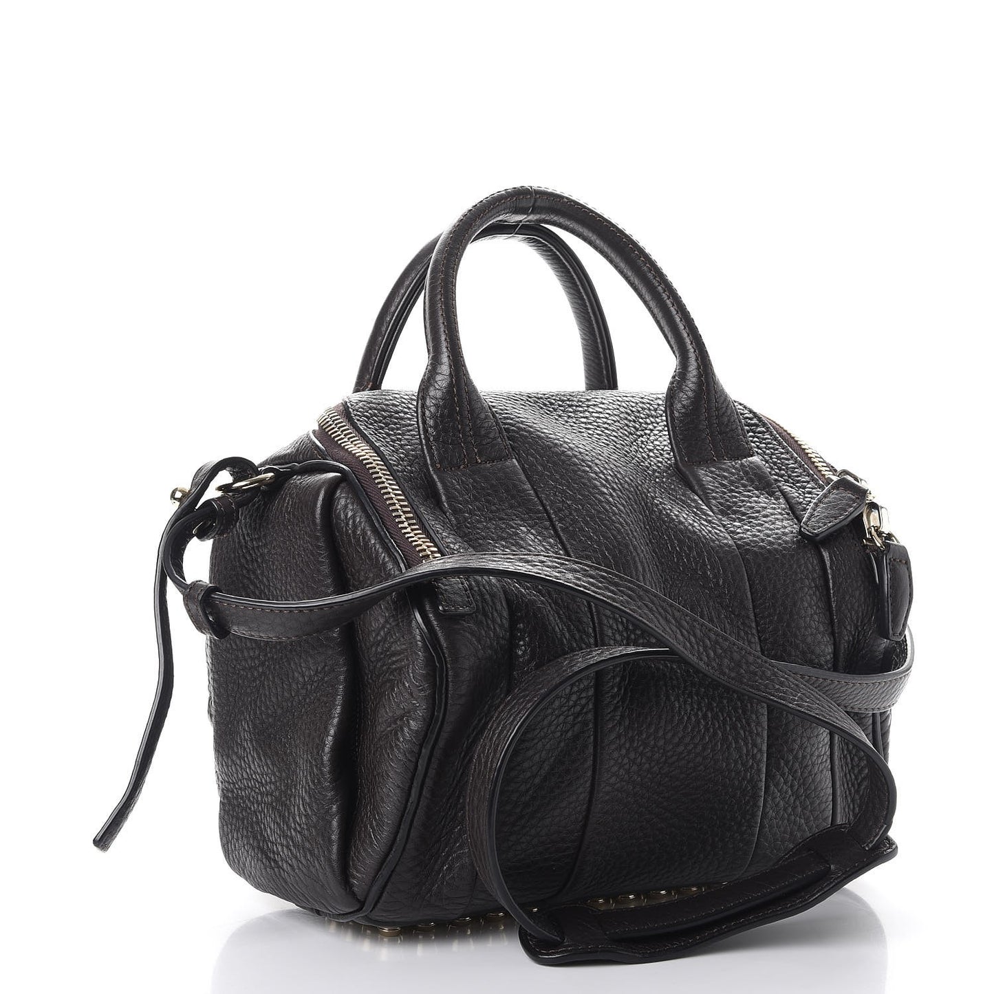 Pebbled Lambskin Rockie Brown Gold Hardware