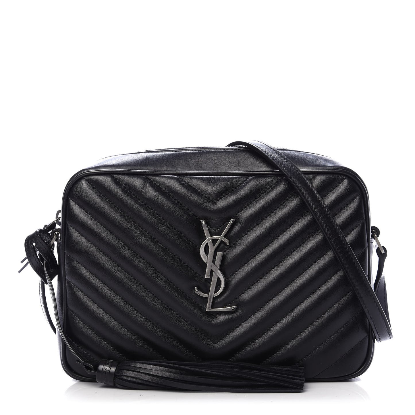 Calfskin Matelasse Monogram Lou Camera Bag Black