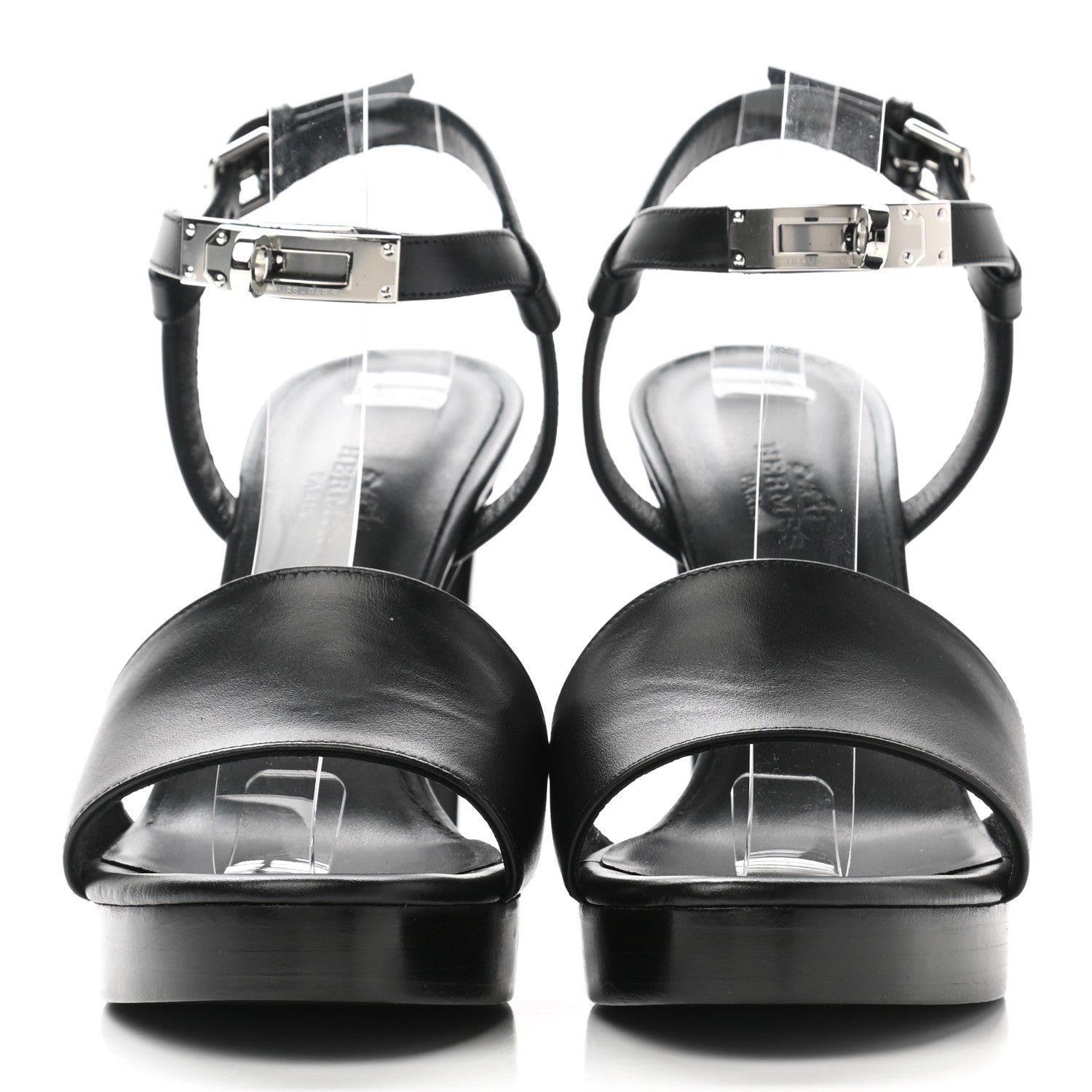 Hermes Calfskin Elancee 90 Sandals 36.5 Black 2 of 10