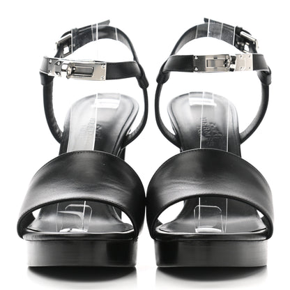 Hermes Calfskin Elancee 90 Sandals 36.5 Black 2 of 10