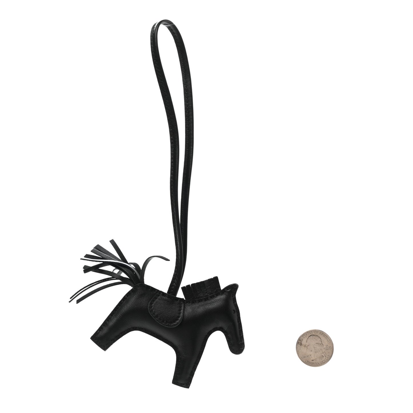 Milo Lambskin Grigri Rodeo Horse Bag Charm PM So Black