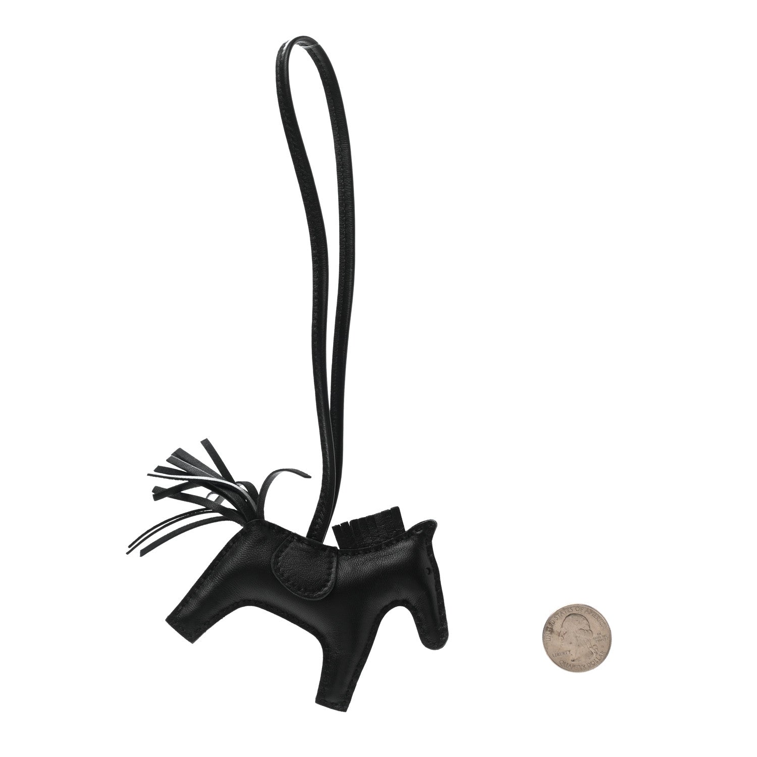 Hermes Milo Lambskin Grigri Rodeo Horse Bag Charm PM So Black 2 of 4