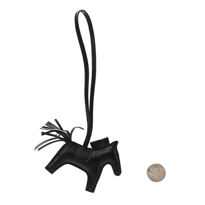 Hermes Milo Lambskin Grigri Rodeo Horse Bag Charm PM So Black 2 of 4
