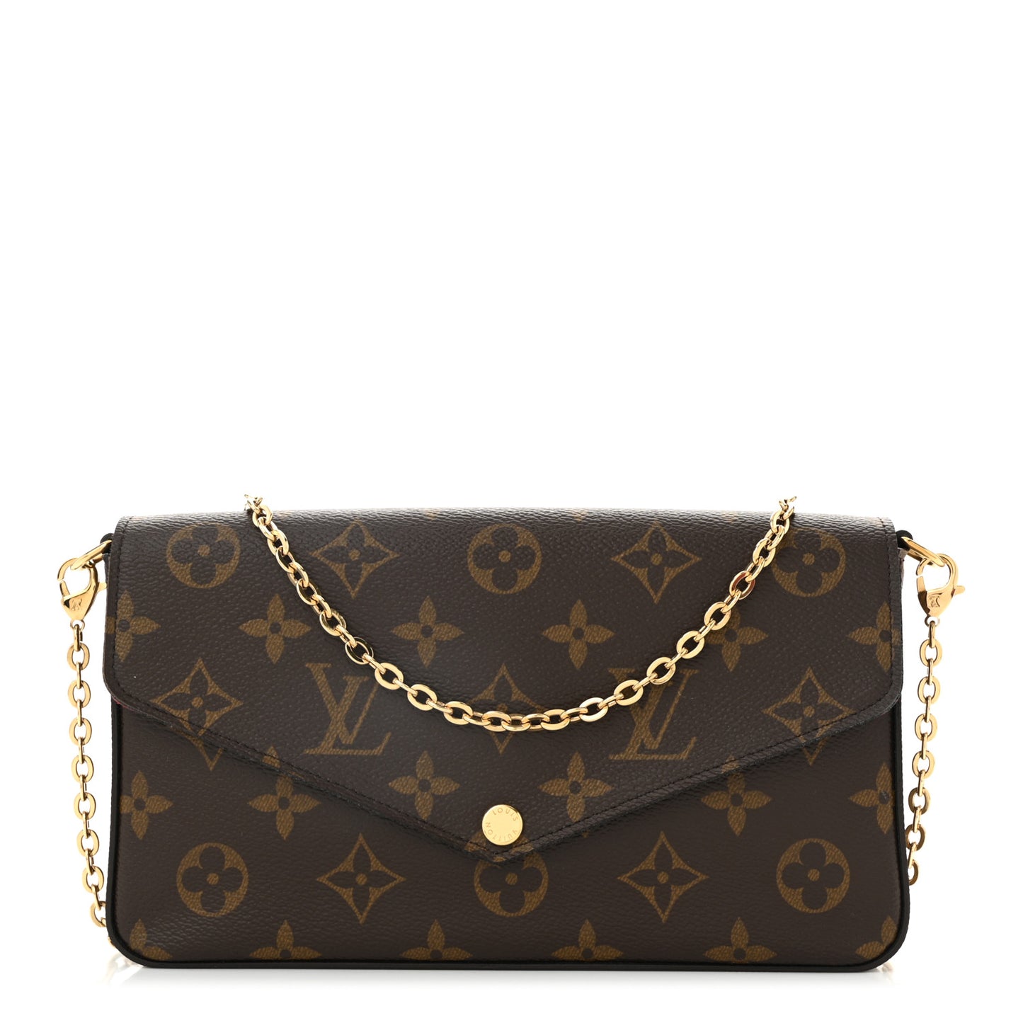 Monogram Pochette Felicie Chain Wallet Fuchsia