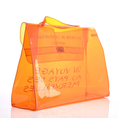 Hermes Vinyl Souvenir De L'Exposition Kelly Orange 3 of 9