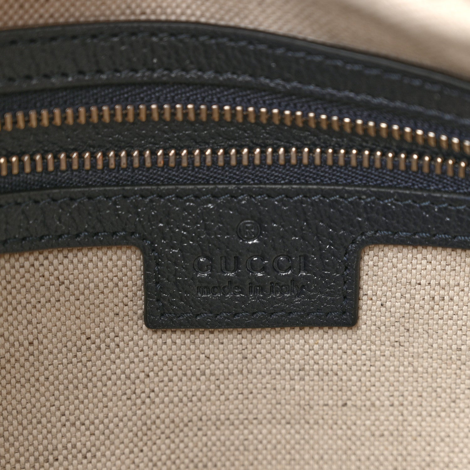 Gucci GG Supreme Monogram Textured Calfskin Web Large Attache Shoulder Bag Beige Blue 6 of 10
