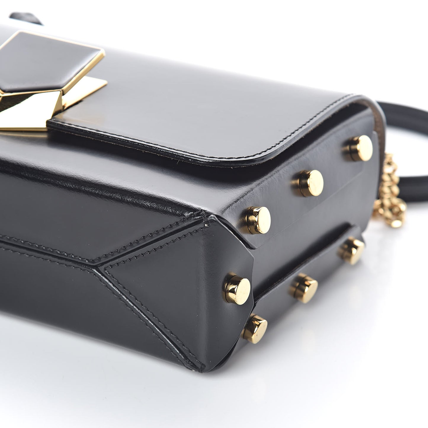 Smooth Calfskin Lockett Petite Shoulder Bag Black