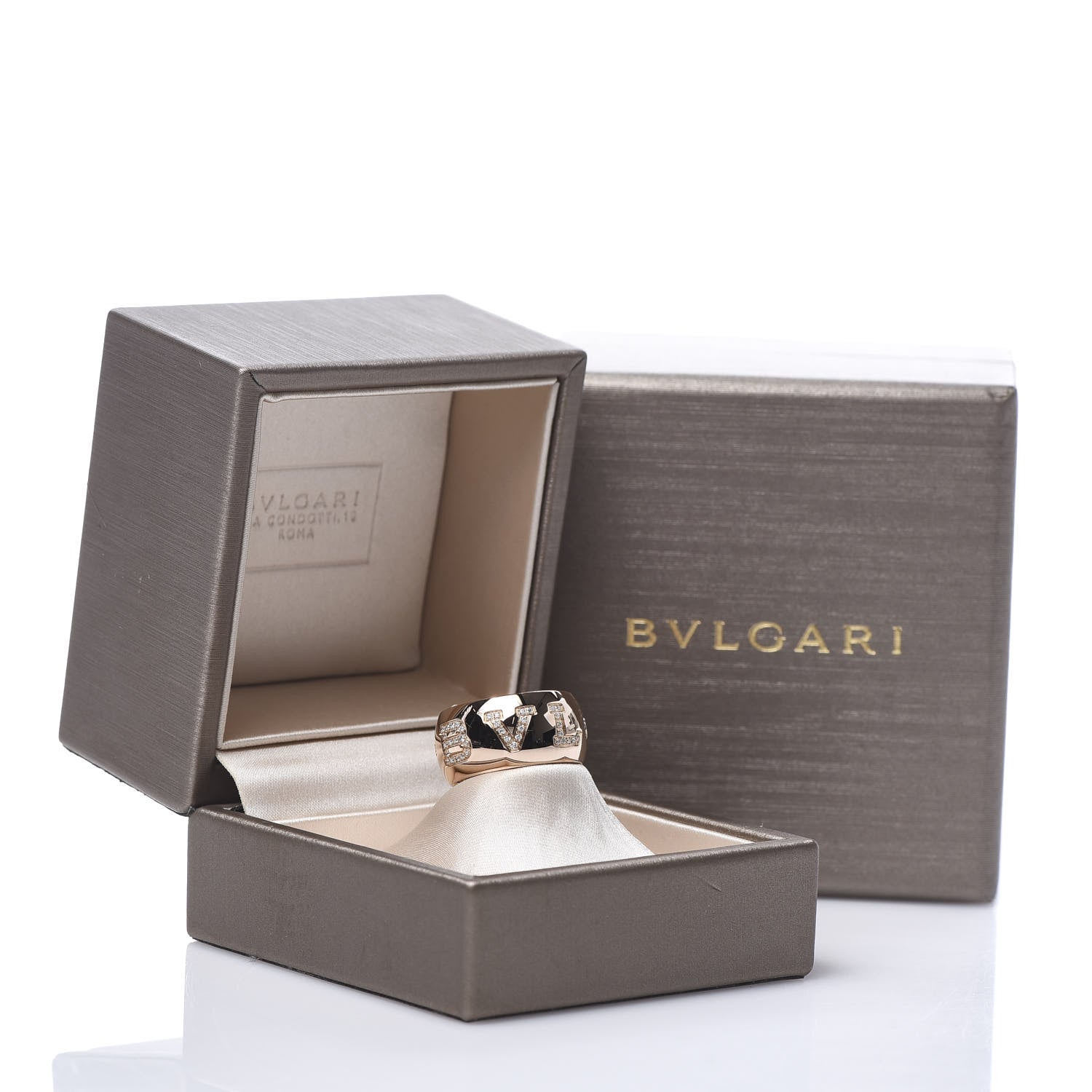 Bulgari 18K Rose Gold Diamond BVLGARI Monologo Ring 53 6.25 7 of 7