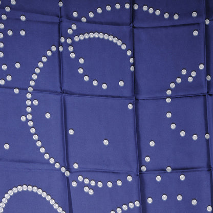 Chanel Silk Pearl CC Square Scarf Blue 1 of 5