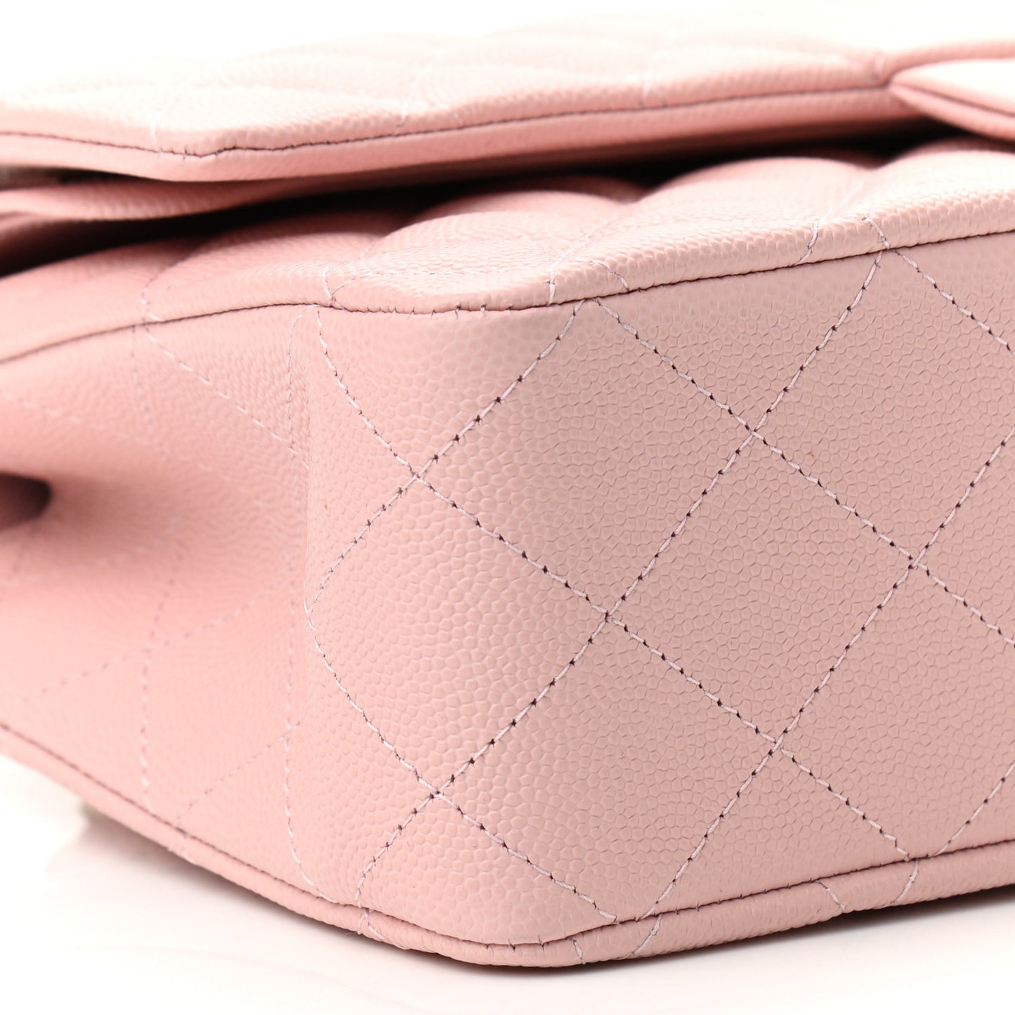 Caviar Quilted Medium Double Flap Light Pink