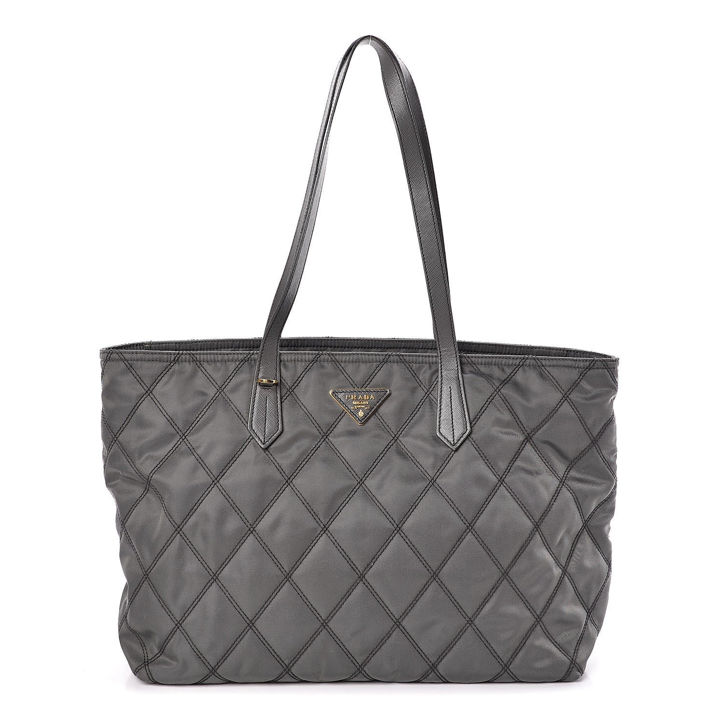 Nylon Tessuto Impuntu Quilted Shopper Tote Ardesia