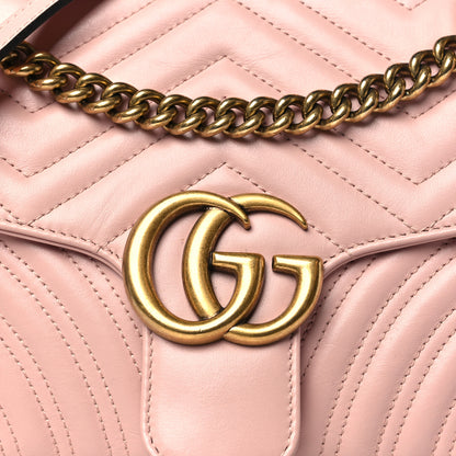 Gucci Calfskin Matelasse Small GG Marmont Shoulder Bag Perfect Pink 8 of 10