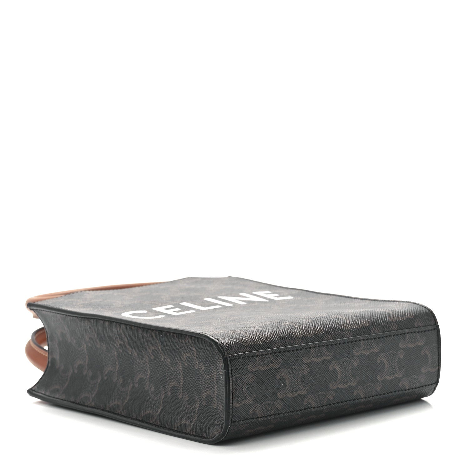 Celine Triomphe Canvas Calfskin Mini Vertical Cabas Tan 4 of 9