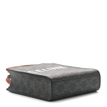 Celine Triomphe Canvas Calfskin Mini Vertical Cabas Tan 4 of 9
