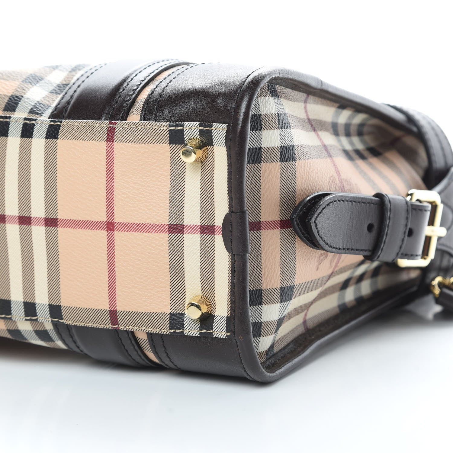 Burberry Haymarket Check Minford Portrait Tote Chocolate 11 of 15