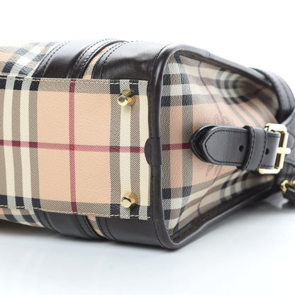 Burberry Haymarket Check Minford Portrait Tote Chocolate 11 of 15