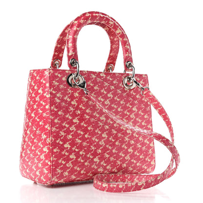 Christian Dior Snakeskin Medium Lady Dior Pink White 2 of 11