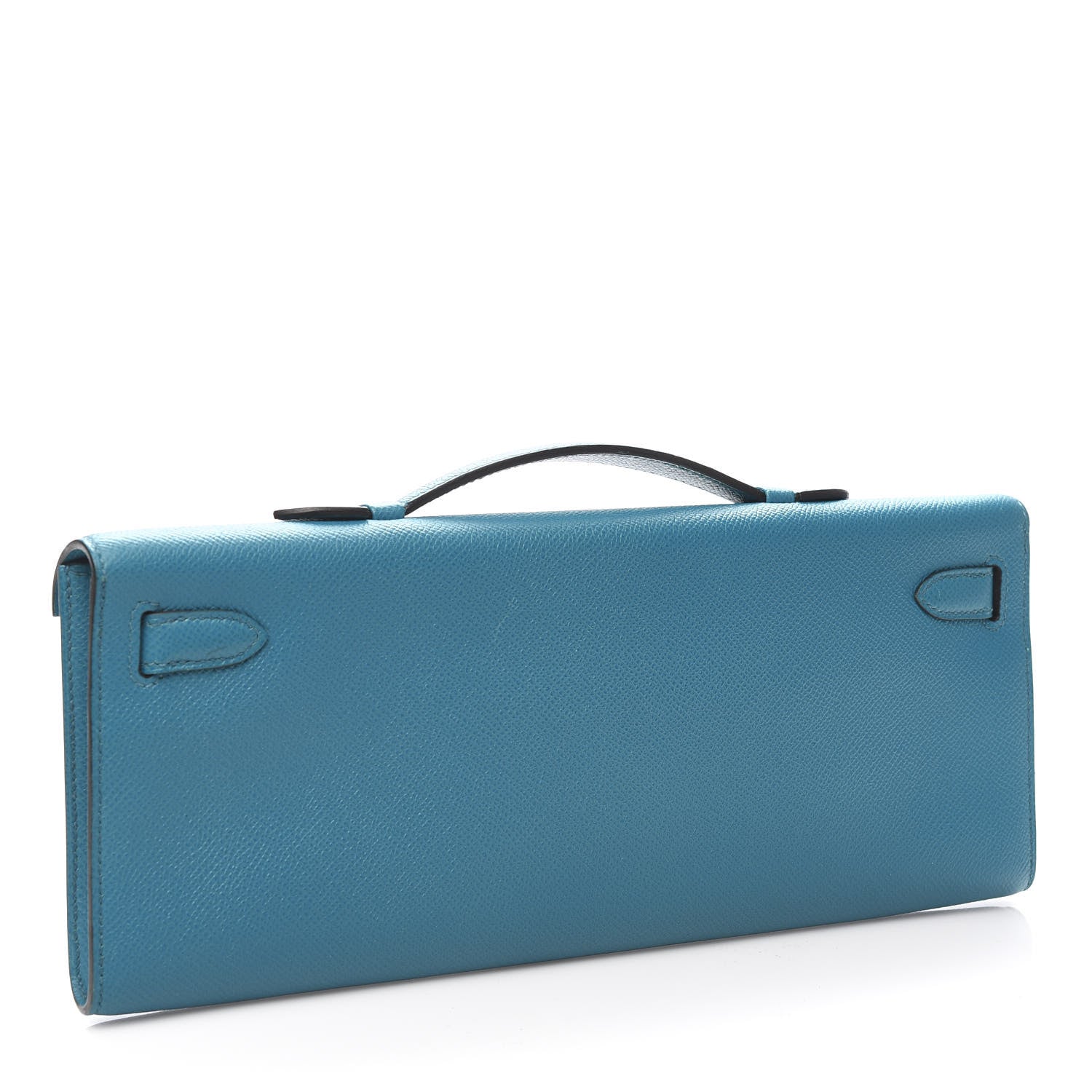 Hermes Epsom Kelly Cut Clutch Pochette Turquoise 3 of 10