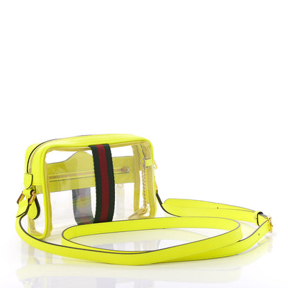 Gucci Vinyl Web Mini Ophidia Transparent Shoulder Bag Yellow Fluo 2 of 8