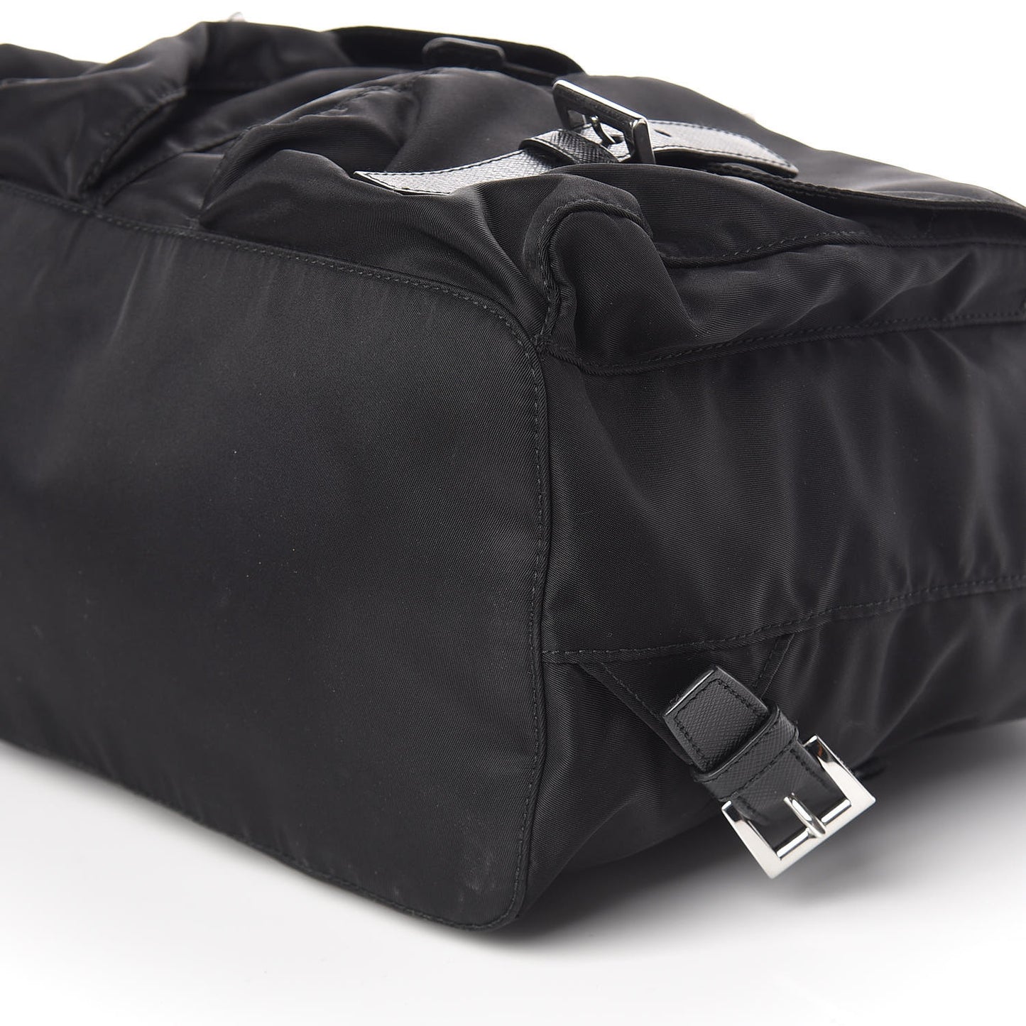 Tessuto Nylon Vela Saffiano Large Backpack Black
