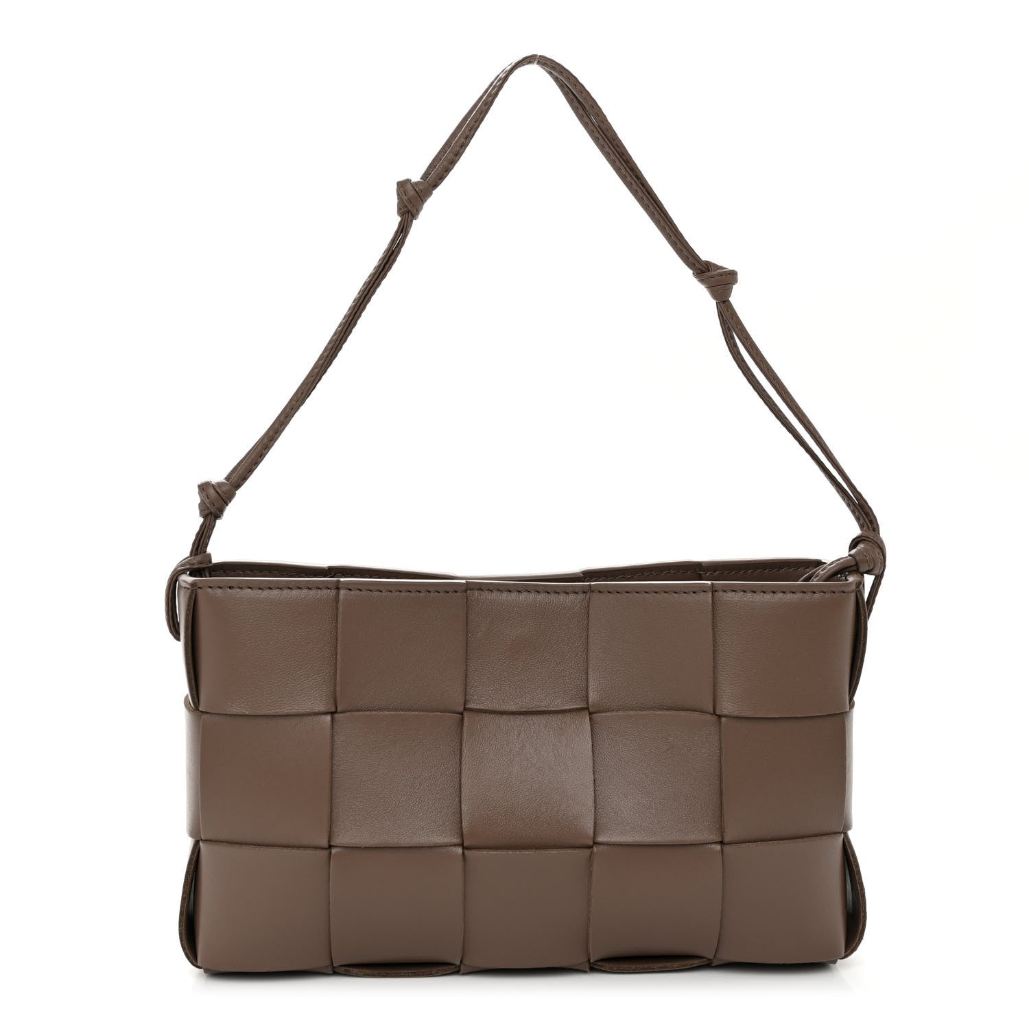 Bottega Veneta Calfskin Maxi Intrecciato Cassette Pouch On Strap Taupe Grey 1 of 9