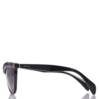 Prada Crystal Cat Eye Sunglasses SPR 04P Black Havana 3 of 8