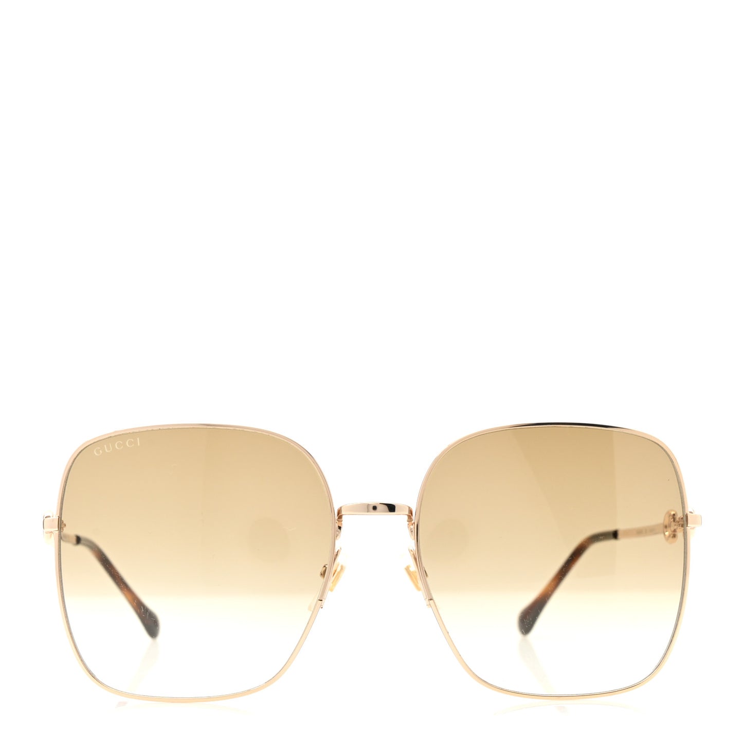Metal Horsebit Square Sunglasses GG0879S Gold
