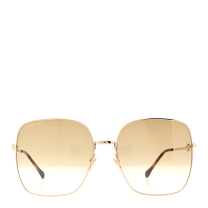 Gucci Metal Horsebit Square Sunglasses GG0879S Gold 2 of 7