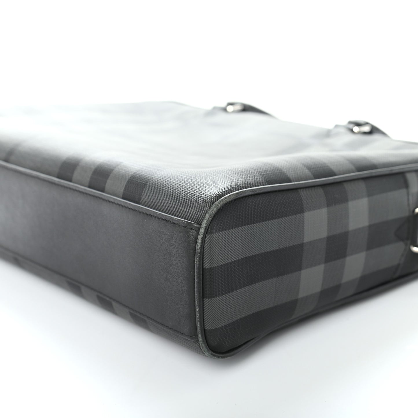 London Check Large Briefcase Black