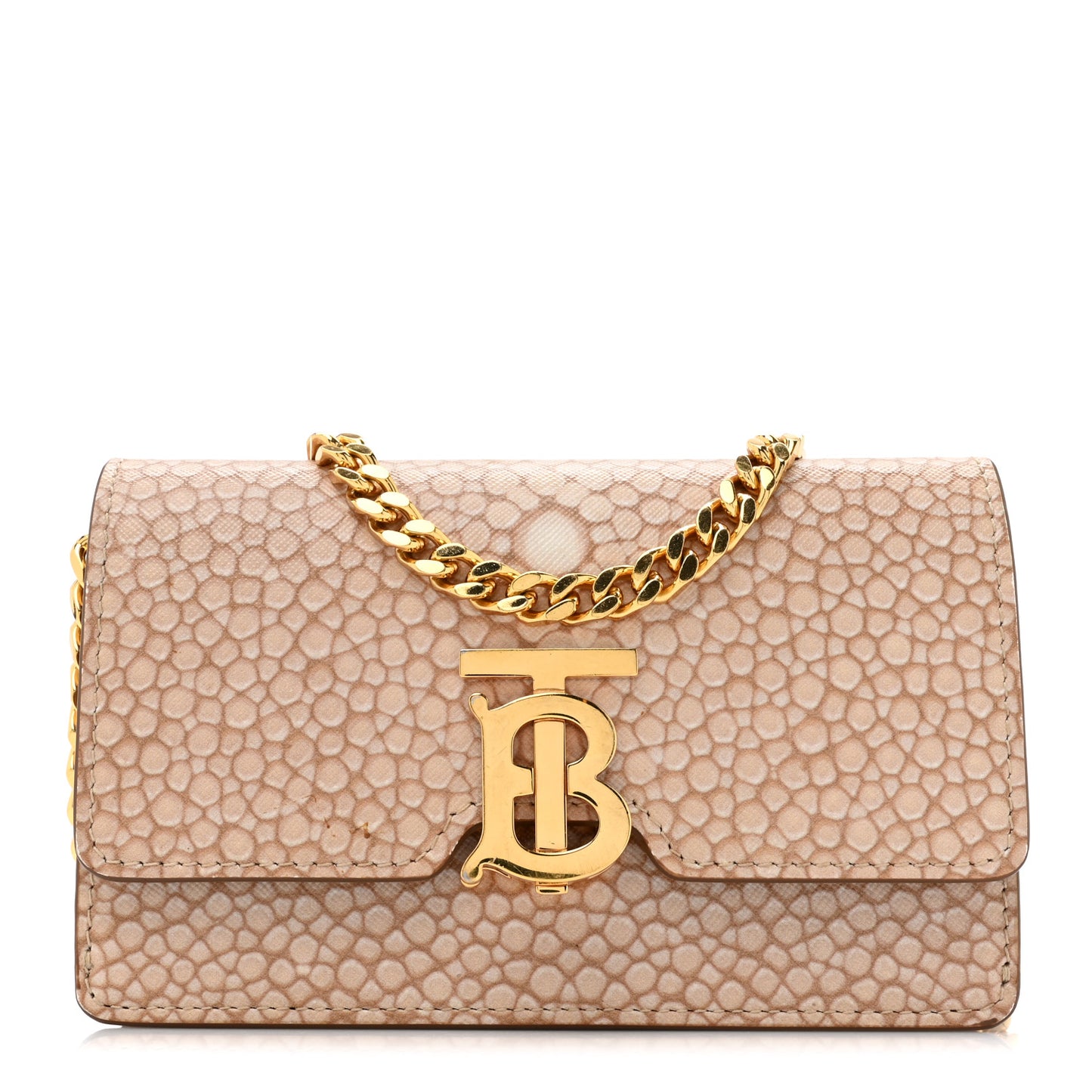 Calfskin Stingray Print Small TB Chain Bag Light Sand