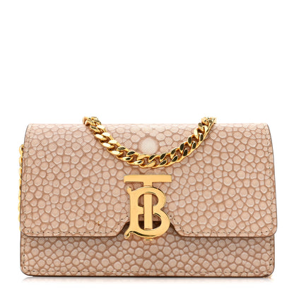Burberry Calfskin Stingray Print Small TB Chain Bag Light Sand 1 of 15