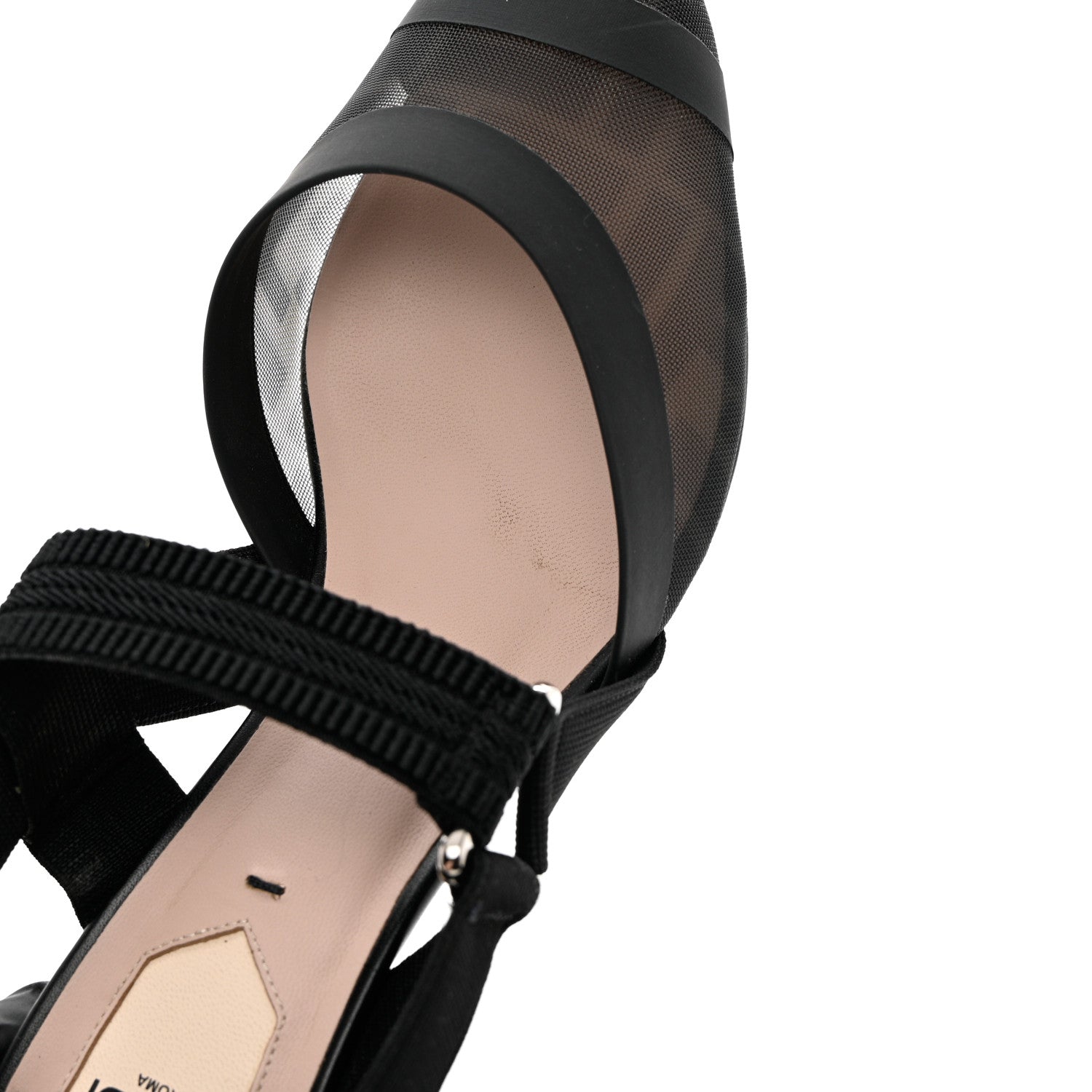 Fendi Technical Mesh FF Colibri Slingback Low-Heel Pumps 37.5 Black 10 of 13