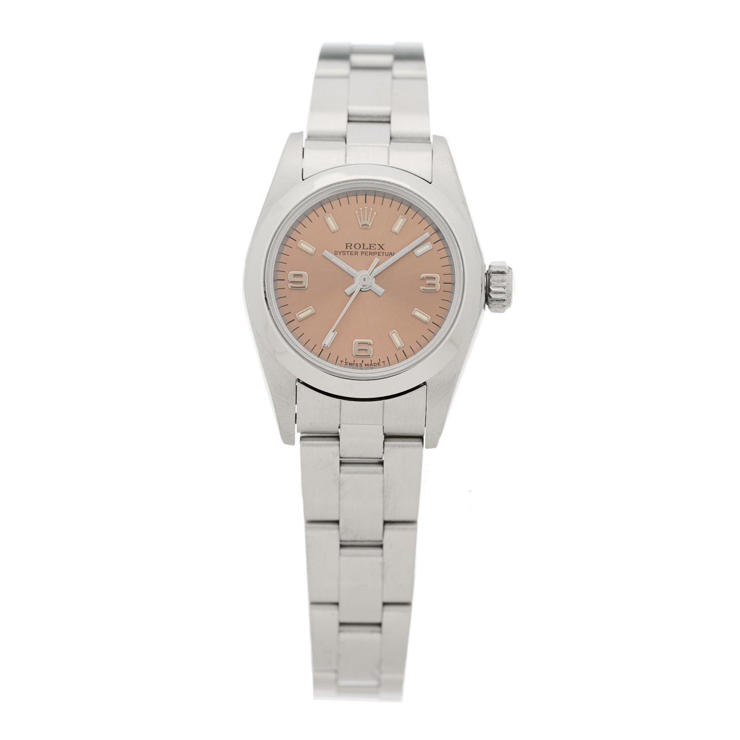 Stainless Steel 24mm Oyster Perpetual Watch Pink 76080