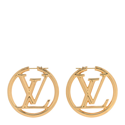 Louis Vuitton Metal Louise Hoop Earrings Gold 1 of 5