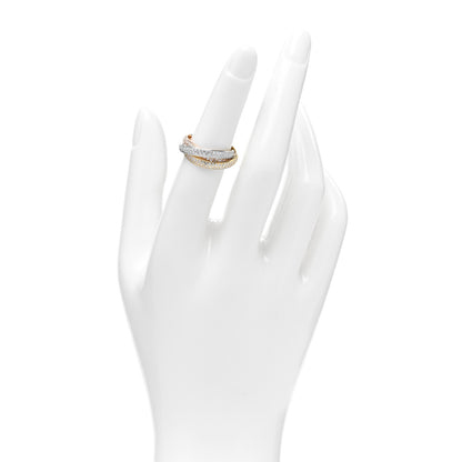 Cartier 18K White Yellow Pink Gold Diamond Small Trinity Full Paved Ring 50 5.25 2 of 5