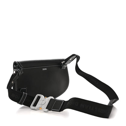 Christian Dior X KAWS Grained Calfskin Saddle Pouch Black 3 of 11