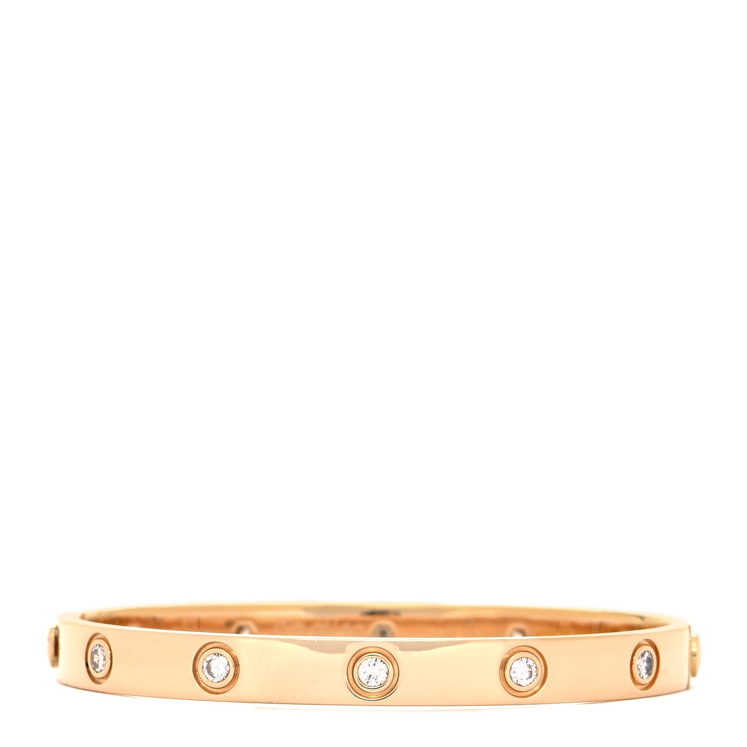 Cartier 18K Yellow Gold 10 Diamond LOVE Bracelet 17 3 of 5