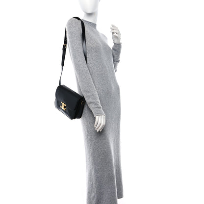 Celine Shiny Calfskin Medium Triomphe Black 2 of 9