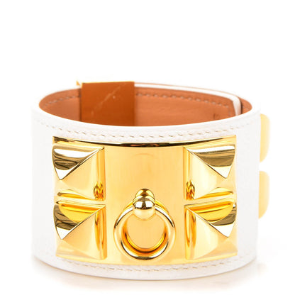 Hermes Epsom Collier de Chien CDC Bracelet S White 1 of 7